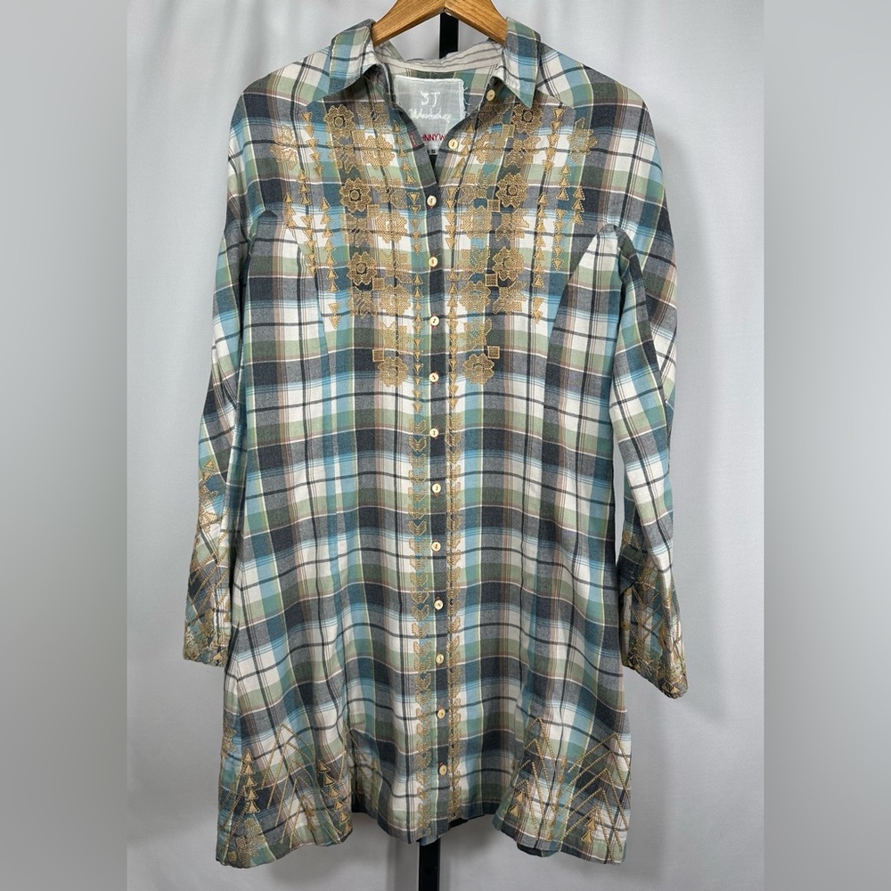 Johnny Was Workshop Embroidered Long Sleeve Shirt/ Tunic Size S